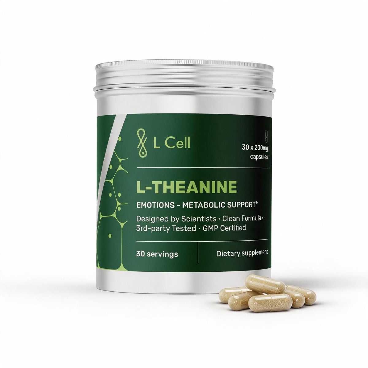 L-teaniin (200 mg kapslid, 30 tk)