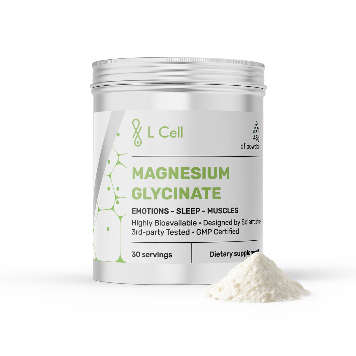 Magnesium Bisglycinate Powder 45g (30 days, 20% concentration)