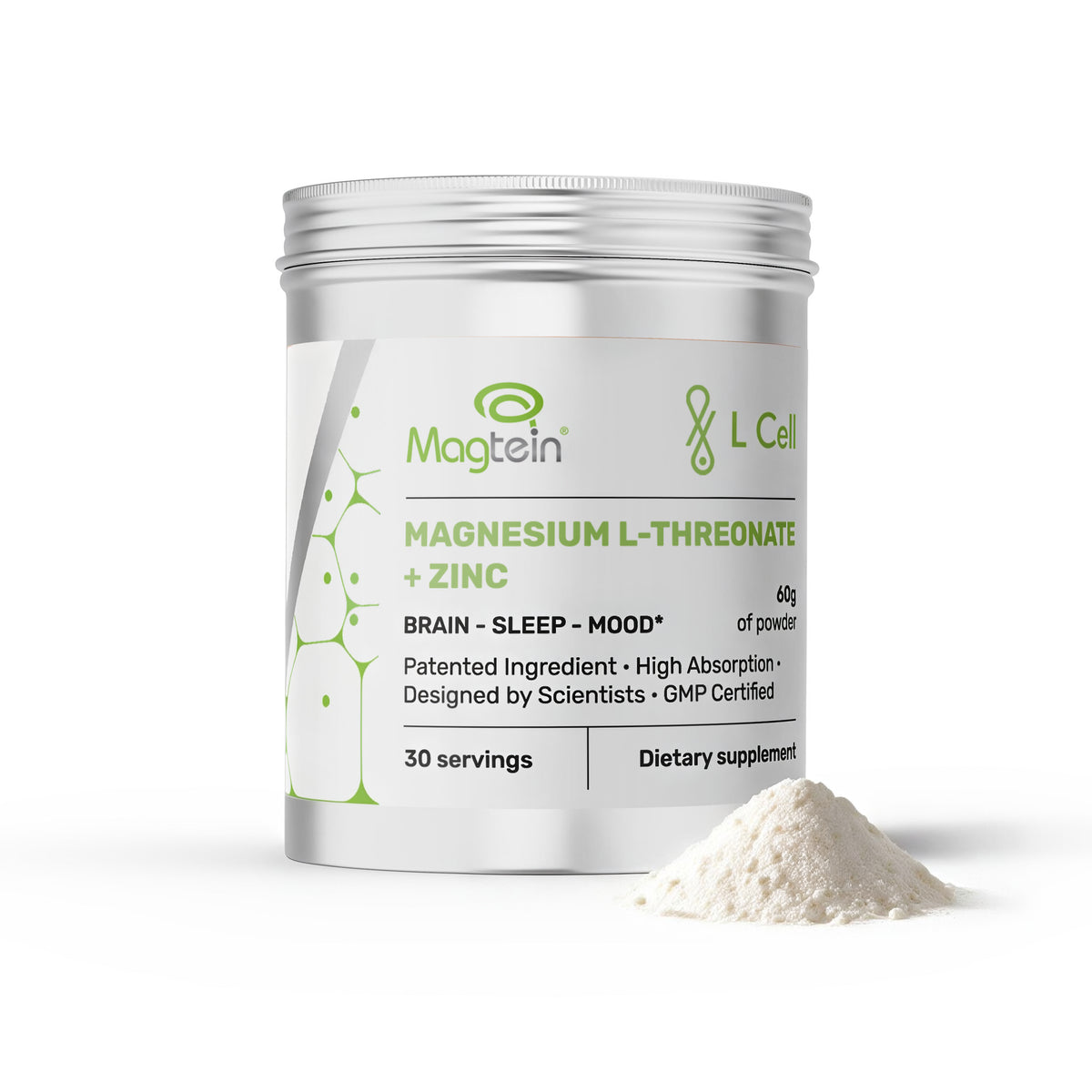 Magneesium L-treonaat (pulber, 60 g)
