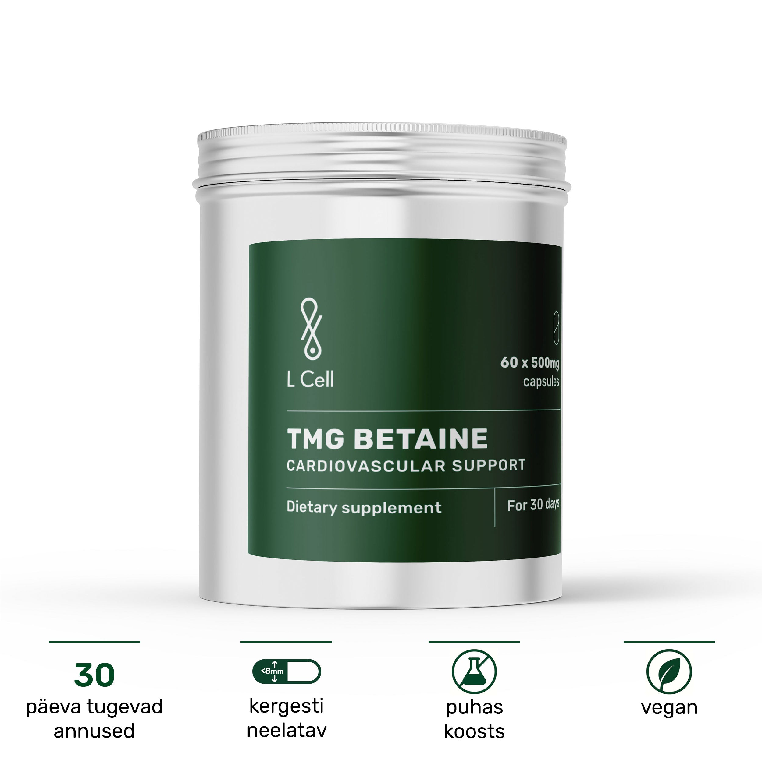 TMG Betaine Capsules 500mg (30 days, 60 pc.)
