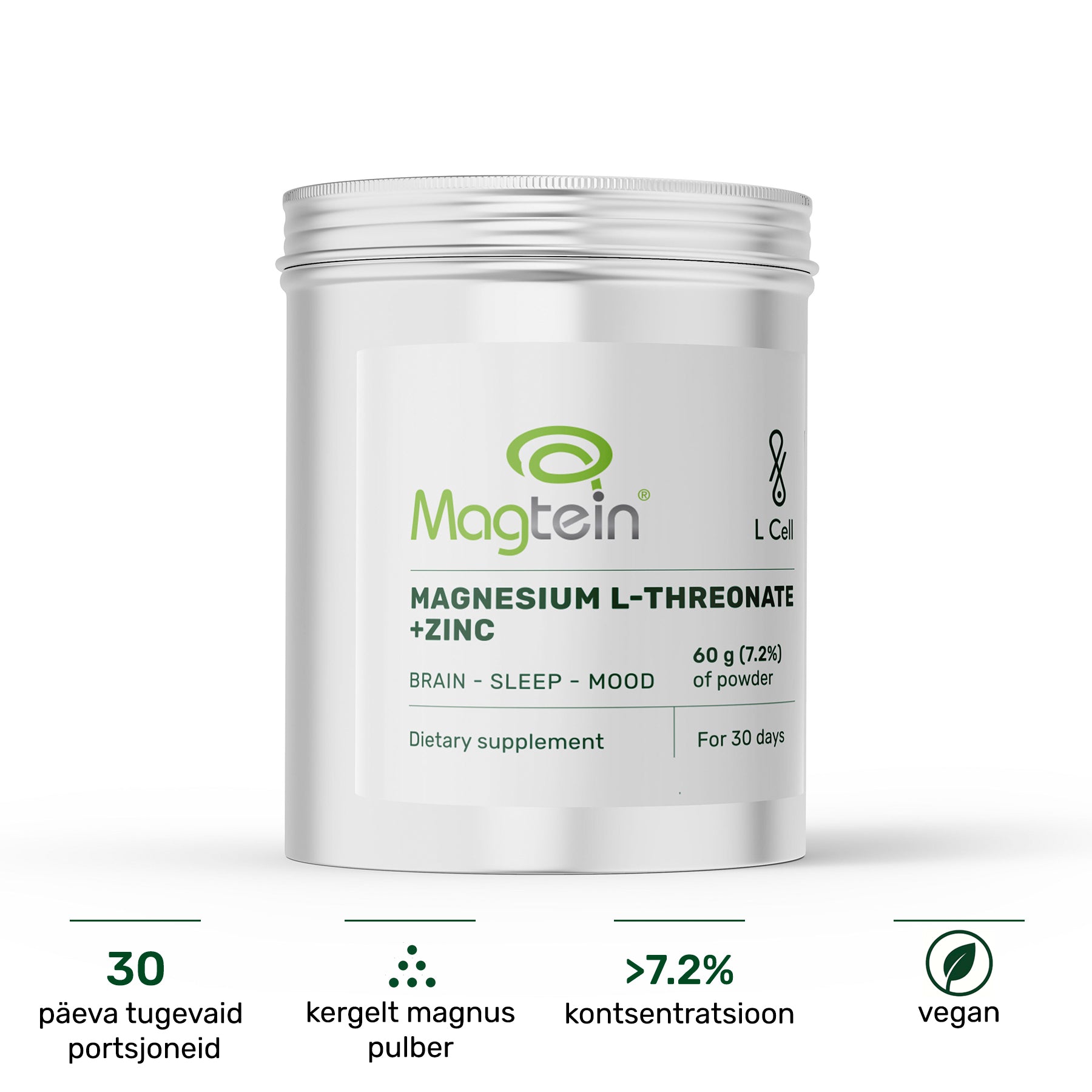 Magnesium L-Threonate Powder 60g (30 days, >99% purity)
