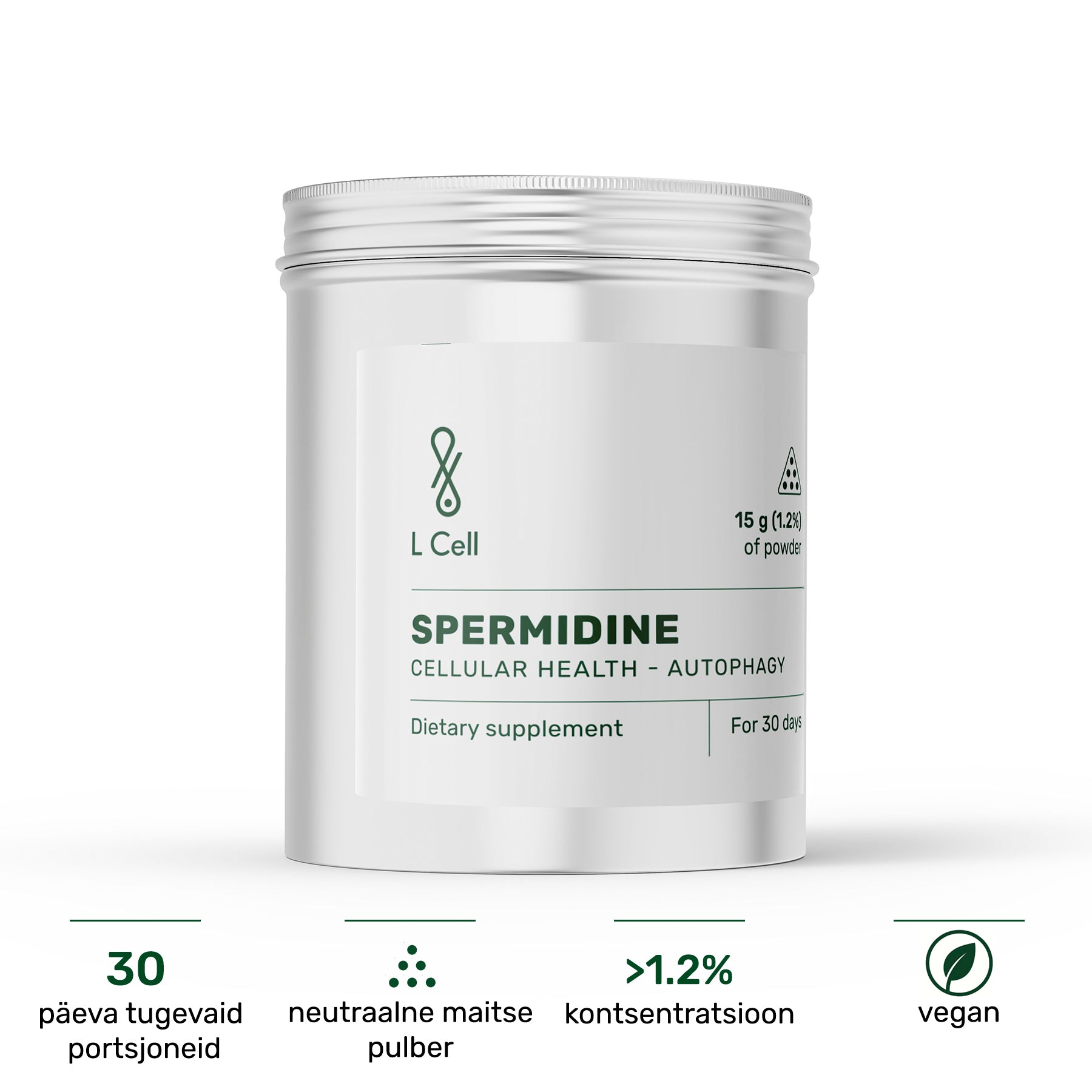 Spermidine Powder 15g (30 days, 1.2% concentration)