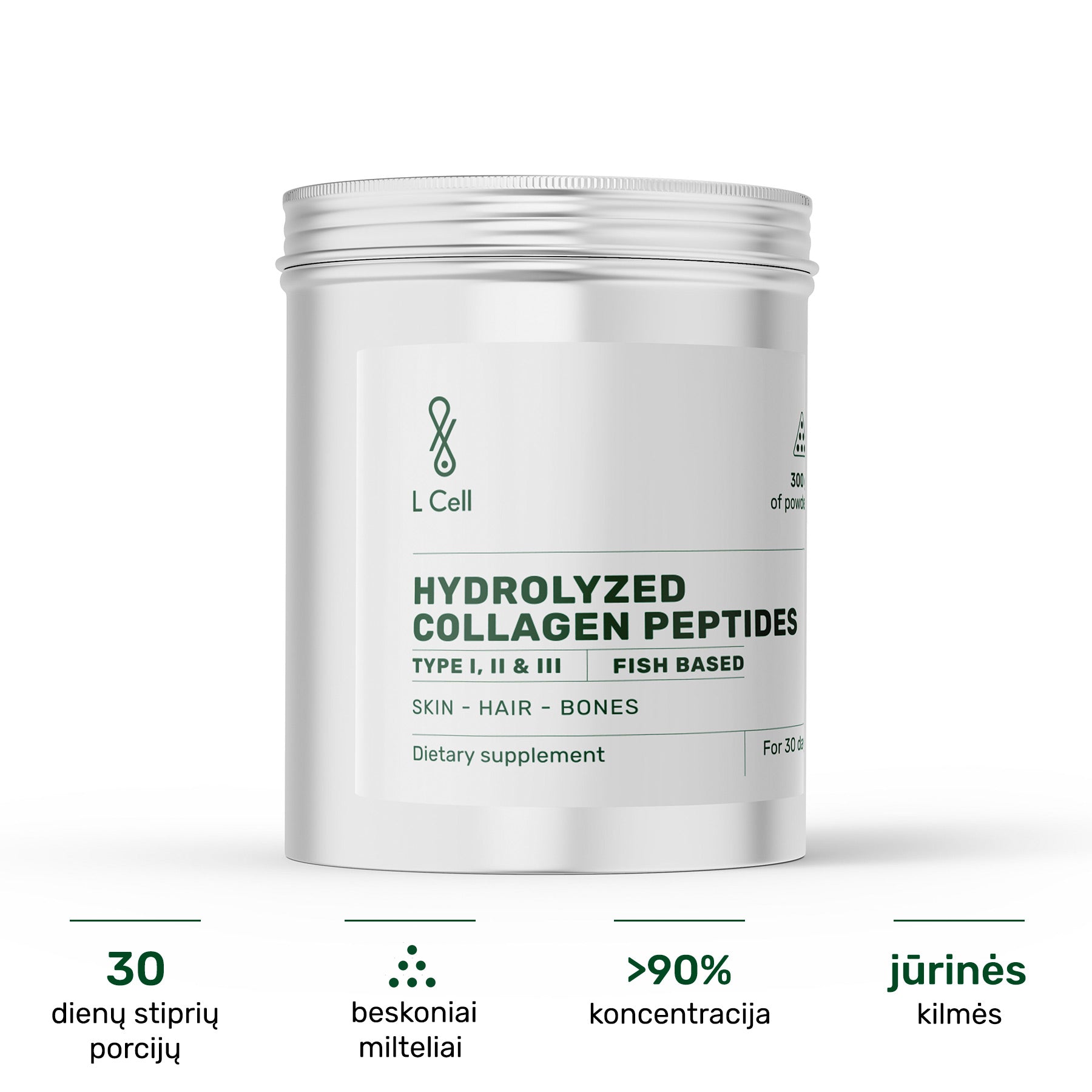 Hüdrolüüsitud kollageenipeptiidid (pulber, 300g), mereannid