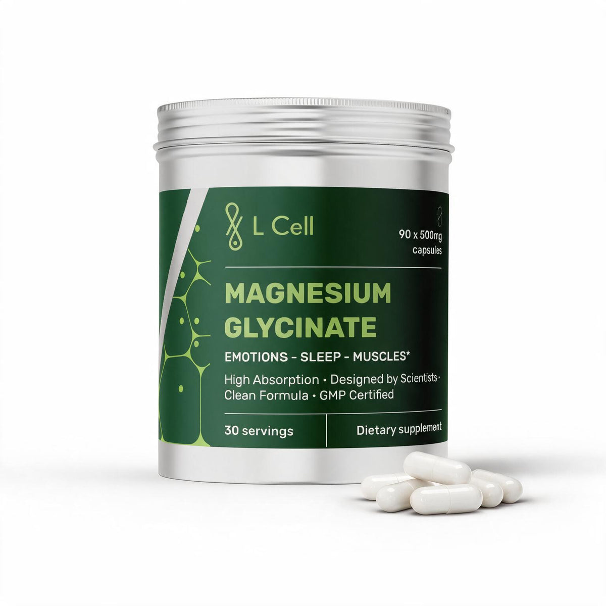 Magneesium Glütsinaat (500 mg kapslid, 90 tk)
