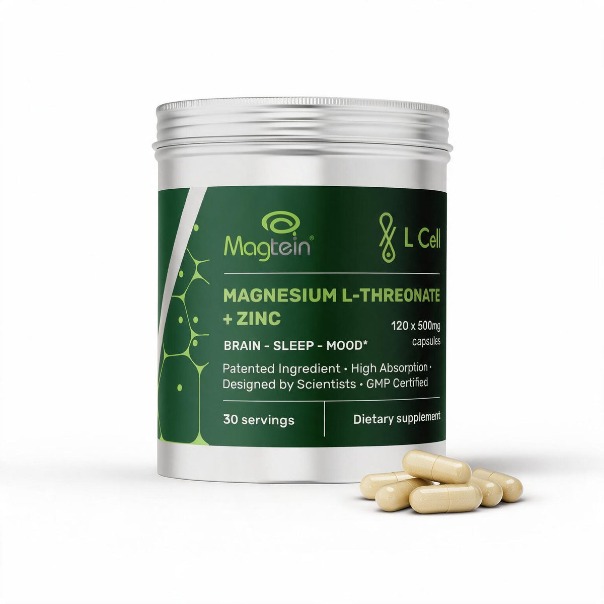 Magneesium L-treonaat (500 mg kapslid, 120 tk)