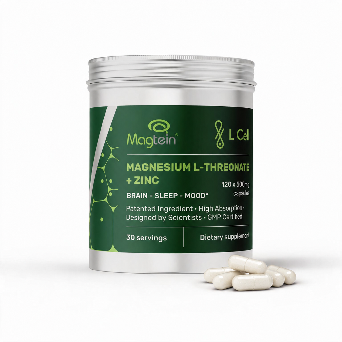 Magneesium L-treonaat (500 mg kapslid, 120 tk)