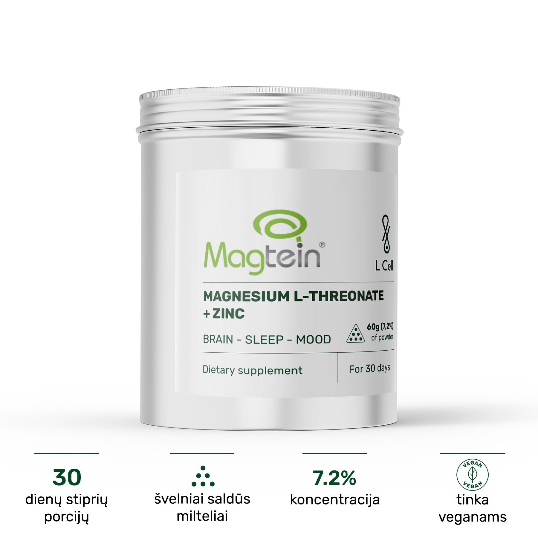 Magneesium-L-treonaat (pulber, 60 g)