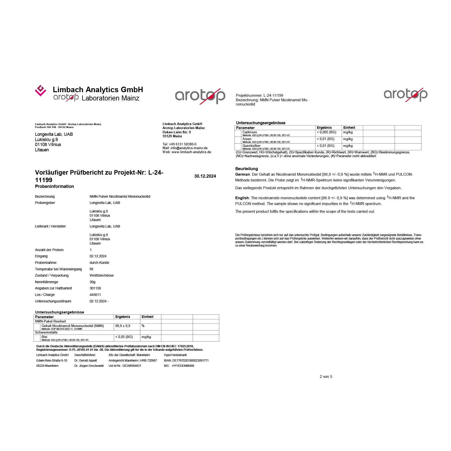 NMN (500 mg kapslid, 60 tk)